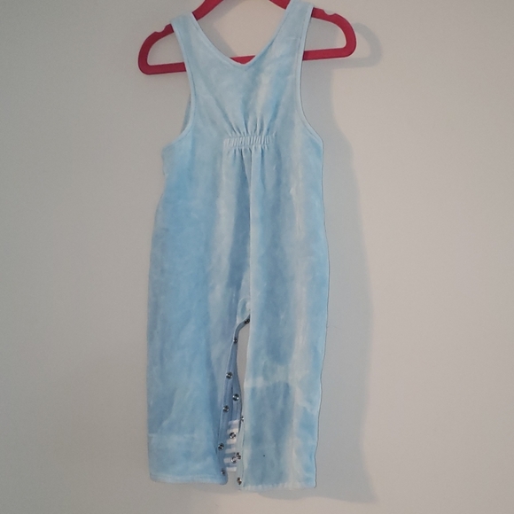 Boys Le Top Blue Velour Snow One Piece 12 Months - Picture 3 of 3